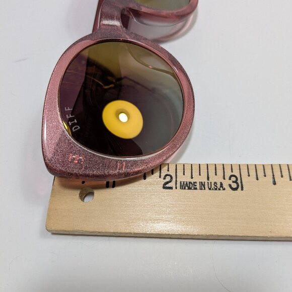 Diff Eyewear Pink Glitter Luna Polarized Sunglasses Oversized Large Modern - Picture 11 of 11